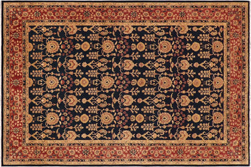 handmade Transitional Kafkaz Chobi Ziegler Blue Rust Hand Knotted RECTANGLE 100% WOOL area rug 9 x 12